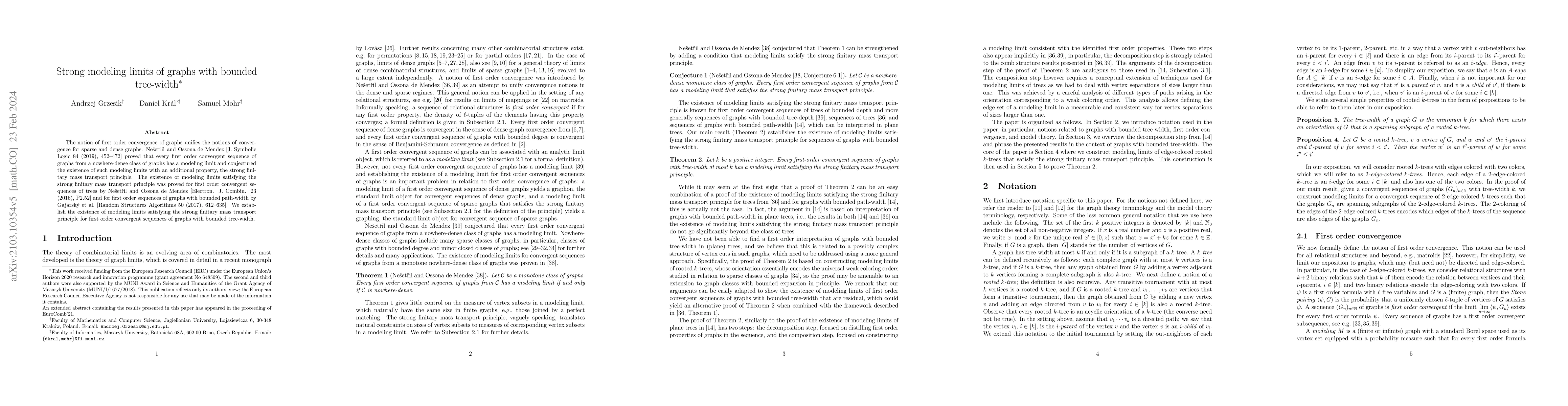 Thumbnail for Strong modeling limits of graphs with bounded tree-width