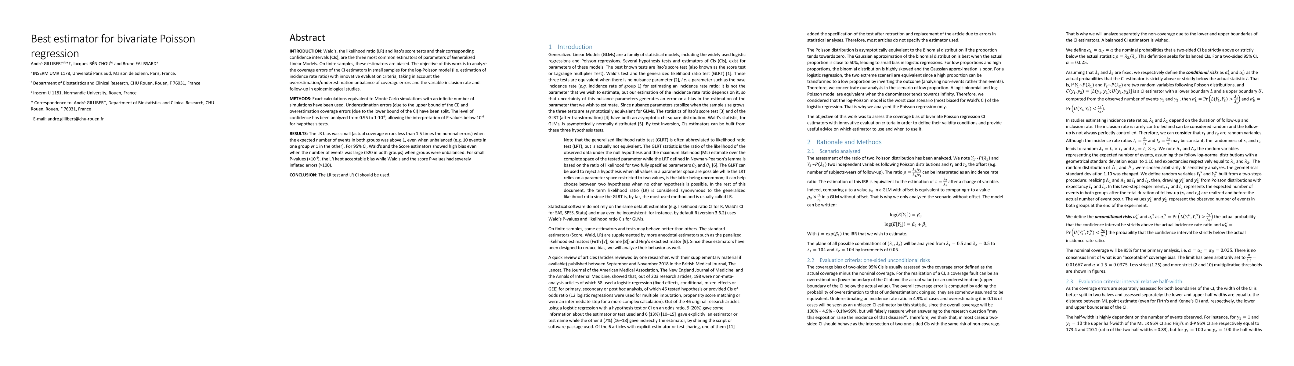 Thumbnail for Best estimator for bivariate Poisson regression