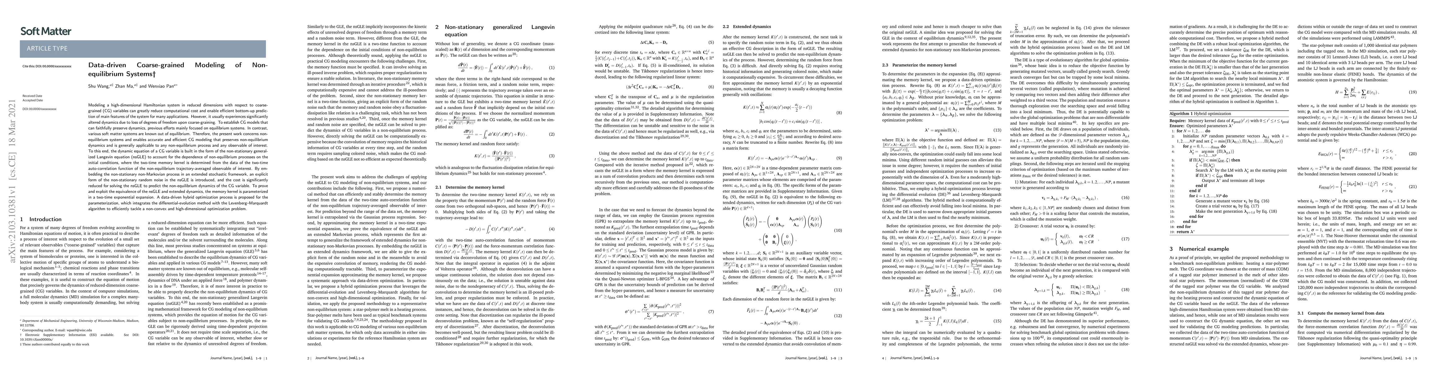 Thumbnail for Data-driven Coarse-grained Modeling of Non-equilibrium Systems
