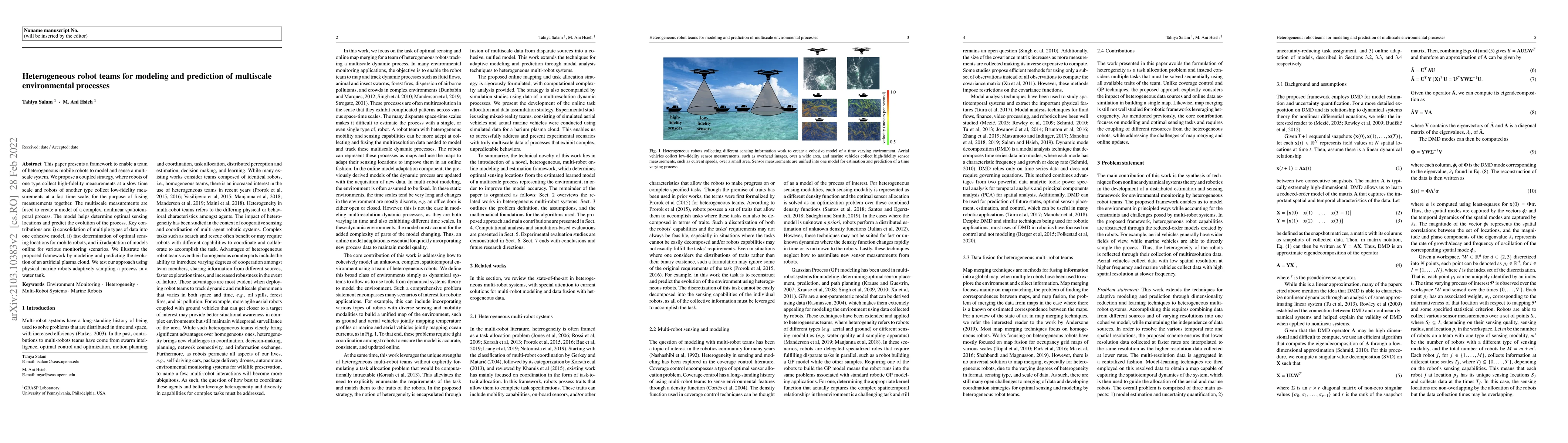 Thumbnail for Heterogeneous robot teams for modeling and prediction of multiscale
  environmental processes