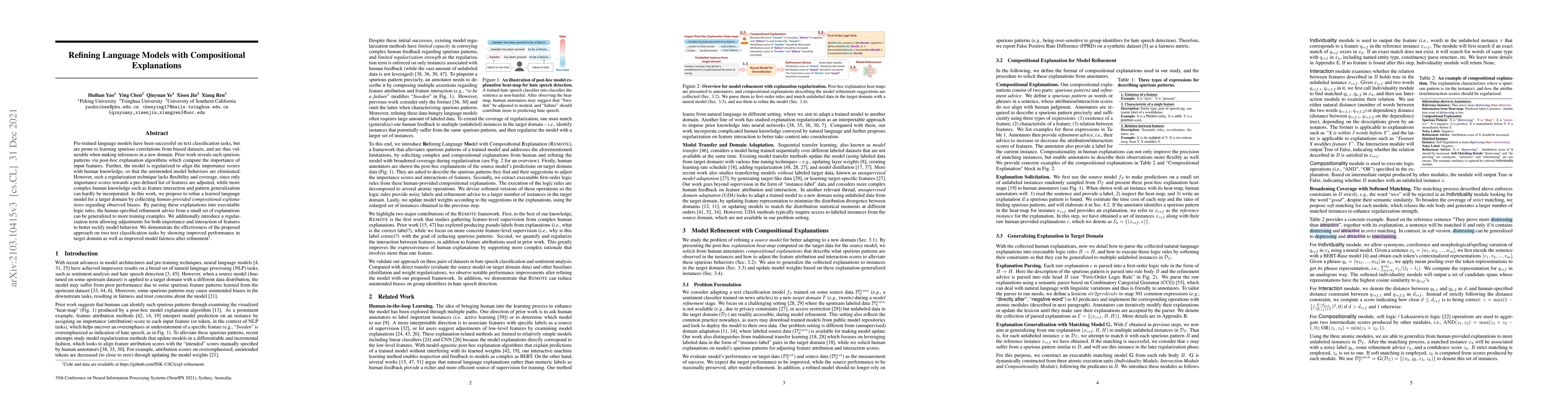 Thumbnail for Refining Language Models with Compositional Explanations