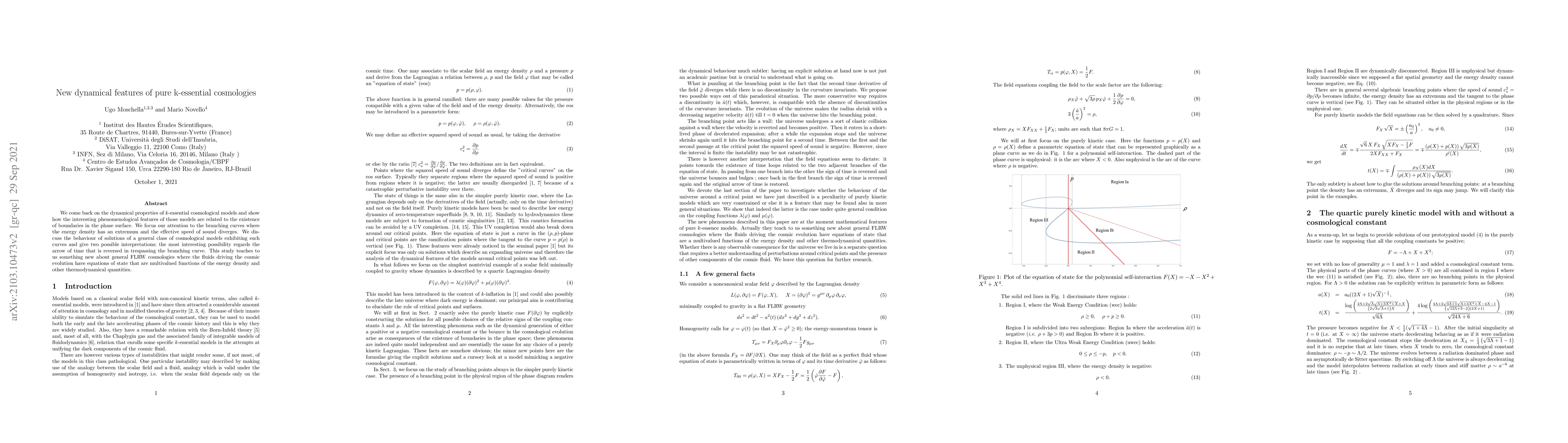 Thumbnail for New dynamical features of pure k-essential cosmologies