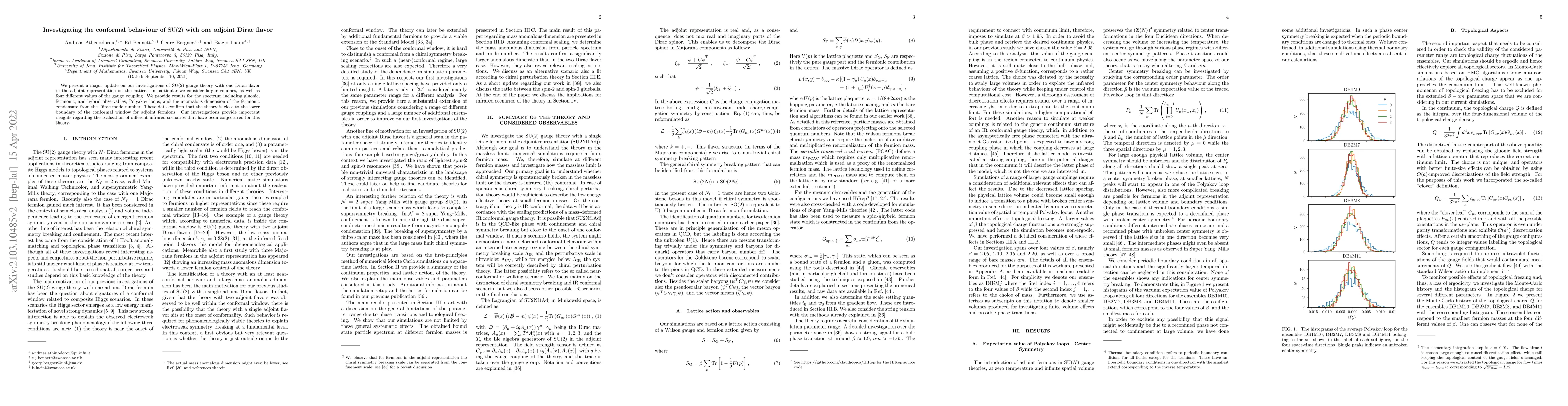 Thumbnail for Investigating the conformal behaviour of SU(2) with one adjoint Dirac
  flavor