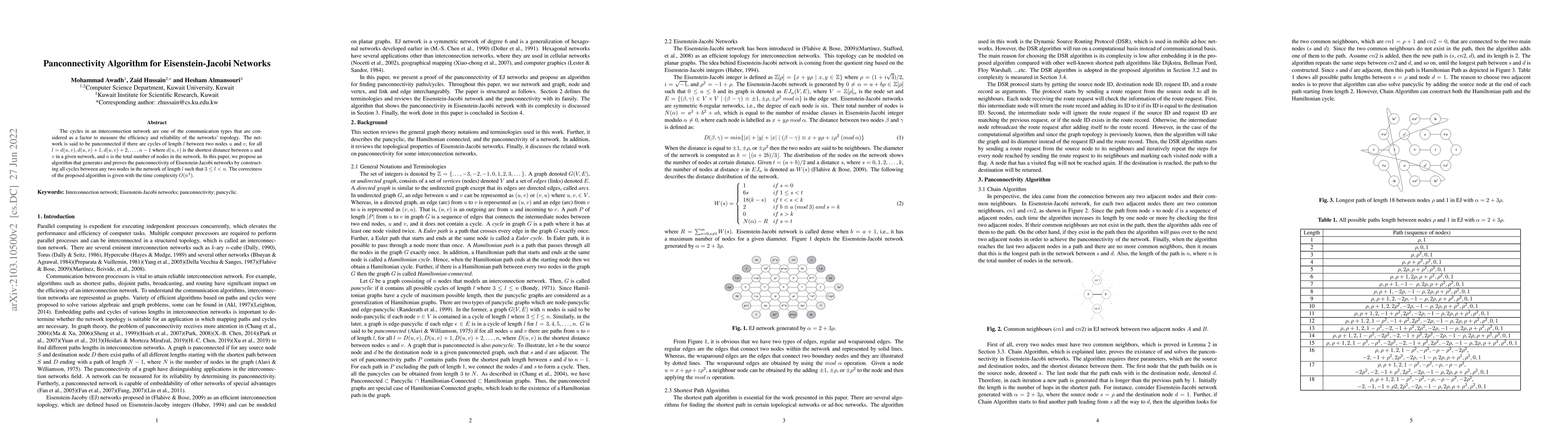Thumbnail for Panconnectivity Algorithm for Eisenstein-Jacobi Networks