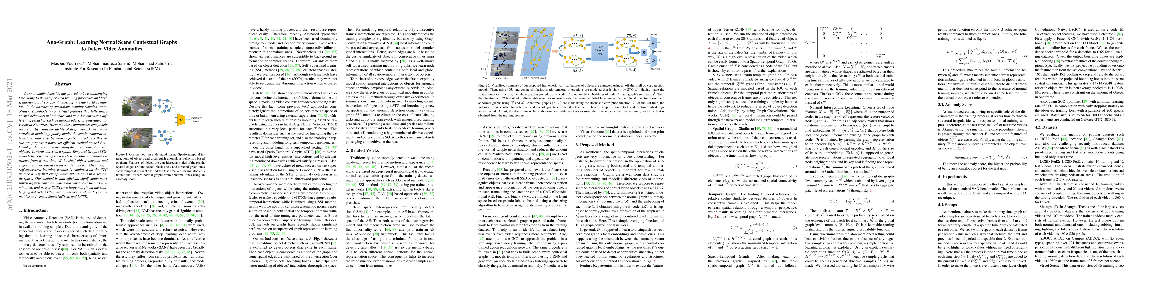 Thumbnail for Ano-Graph: Learning Normal Scene Contextual Graphs to Detect Video
  Anomalies