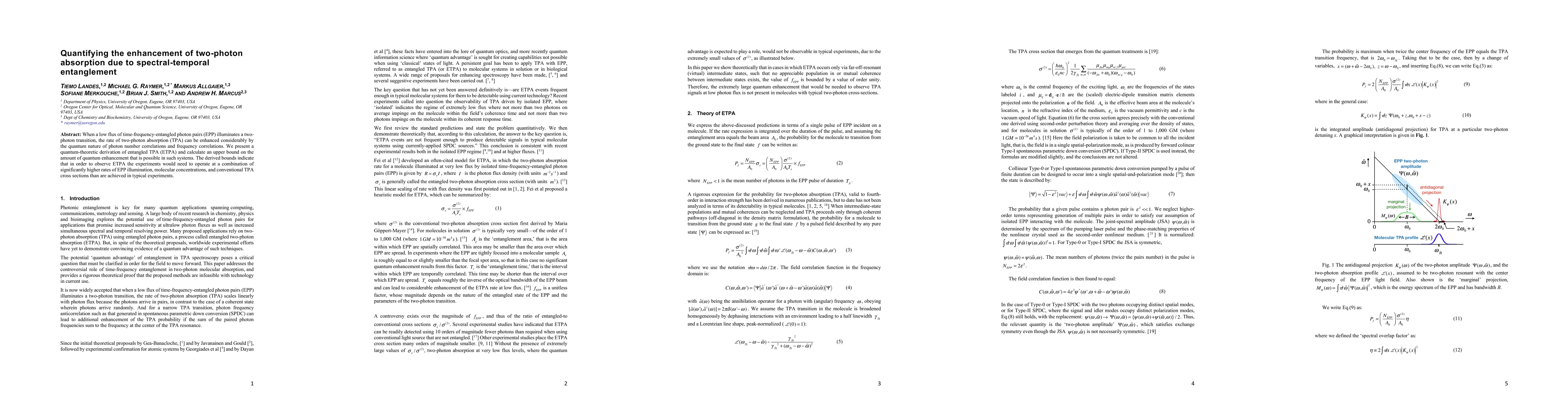Thumbnail for Quantifying the enhancement of two-photon absorption due to
  spectral-temporal entanglement