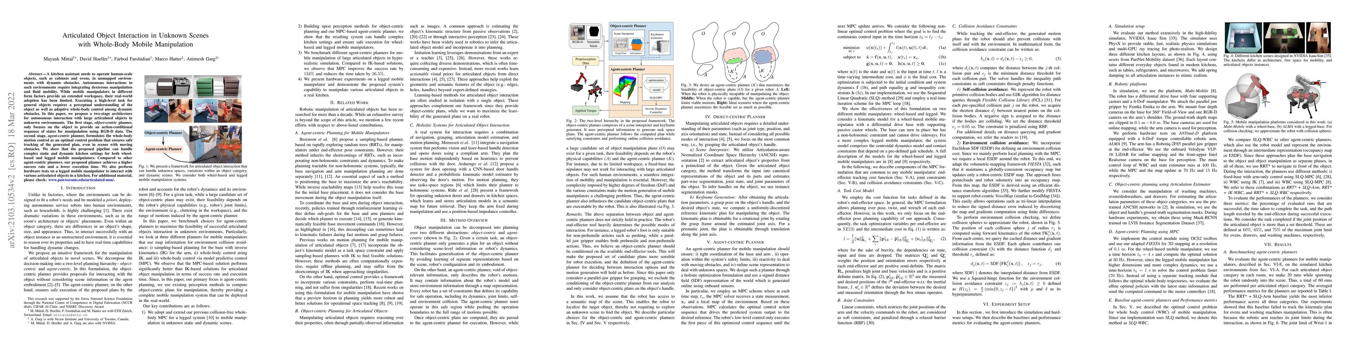 Thumbnail for Articulated Object Interaction in Unknown Scenes with Whole-Body Mobile
  Manipulation