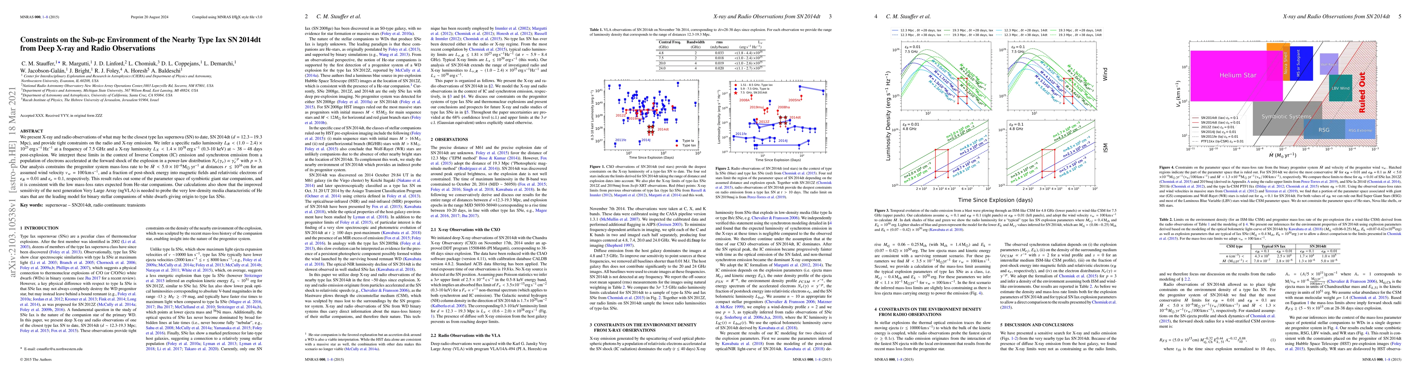 Thumbnail for Constraints on the Sub-pc Environment of the Nearby Type Iax SN 2014dt
  from Deep X-ray and Radio Observations
