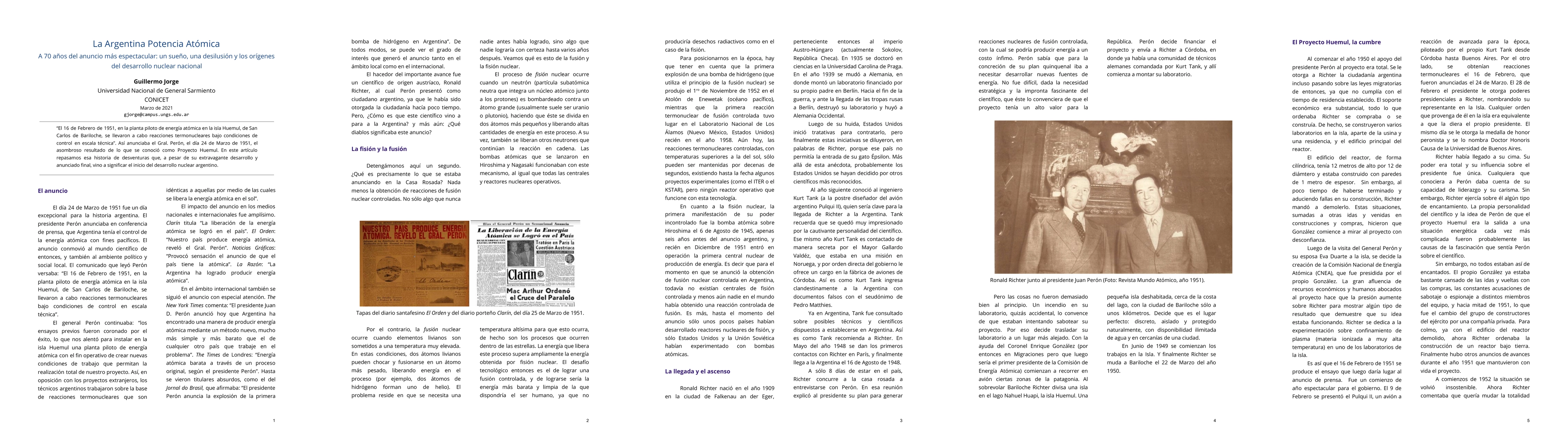 Thumbnail for Argentina Atomic Power. 70 years after the most spectacular
  announcement: a dream, a disappointment and the origins of national nuclear
  development