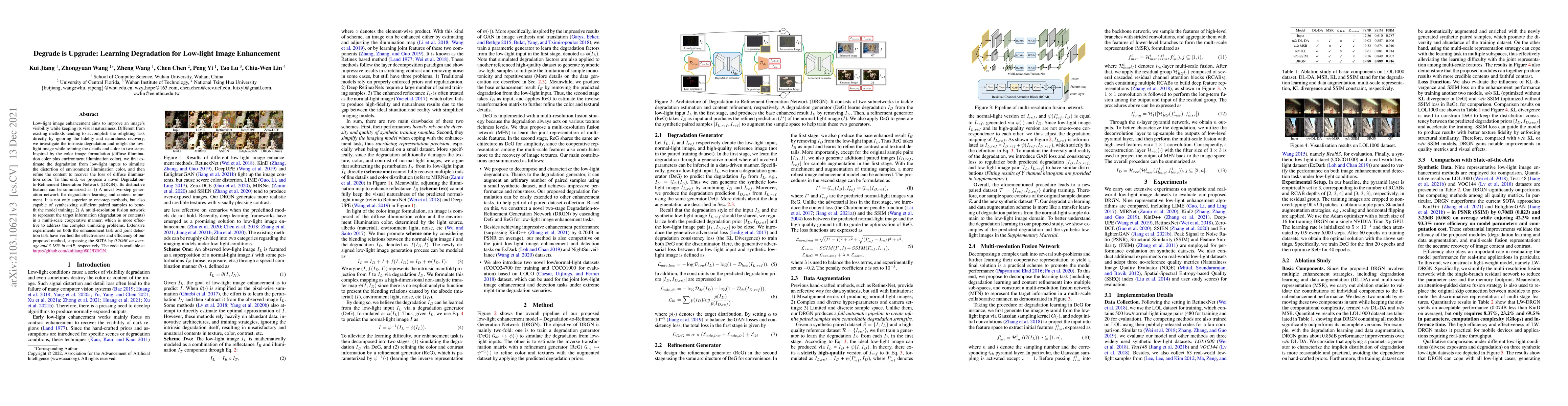 Thumbnail for Degrade is Upgrade: Learning Degradation for Low-light Image Enhancement