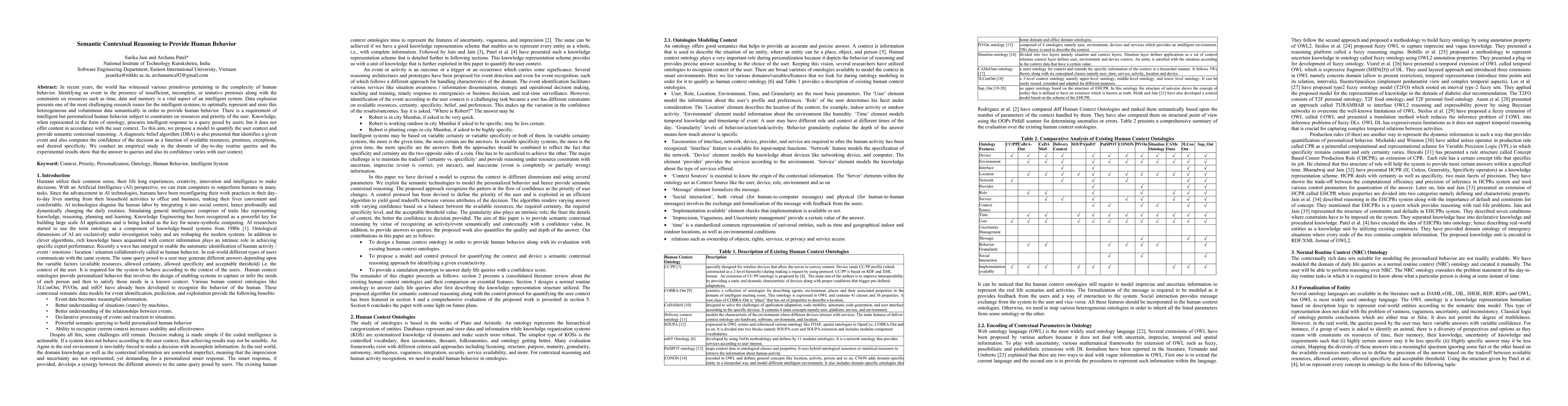 Thumbnail for Semantic Contextual Reasoning to Provide Human Behavior