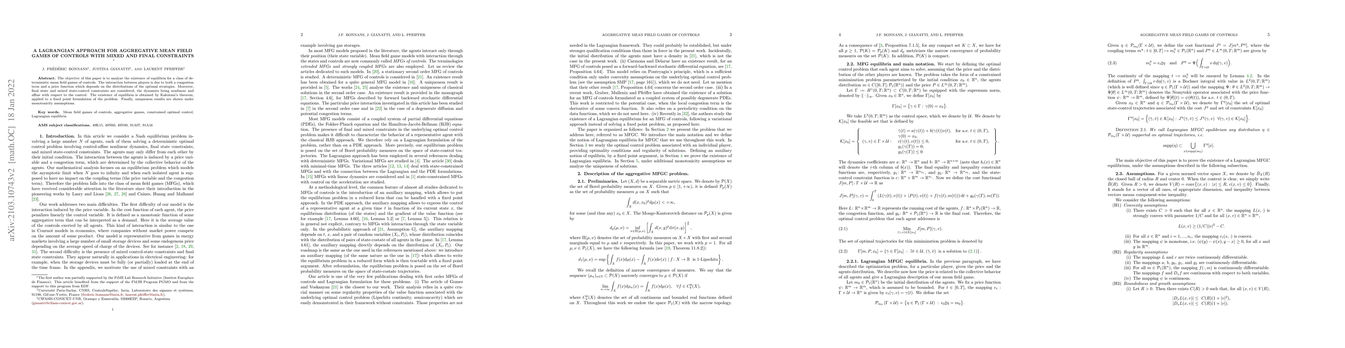Thumbnail for A Lagrangian approach for aggregative mean field games of controls with
  mixed and final constraints