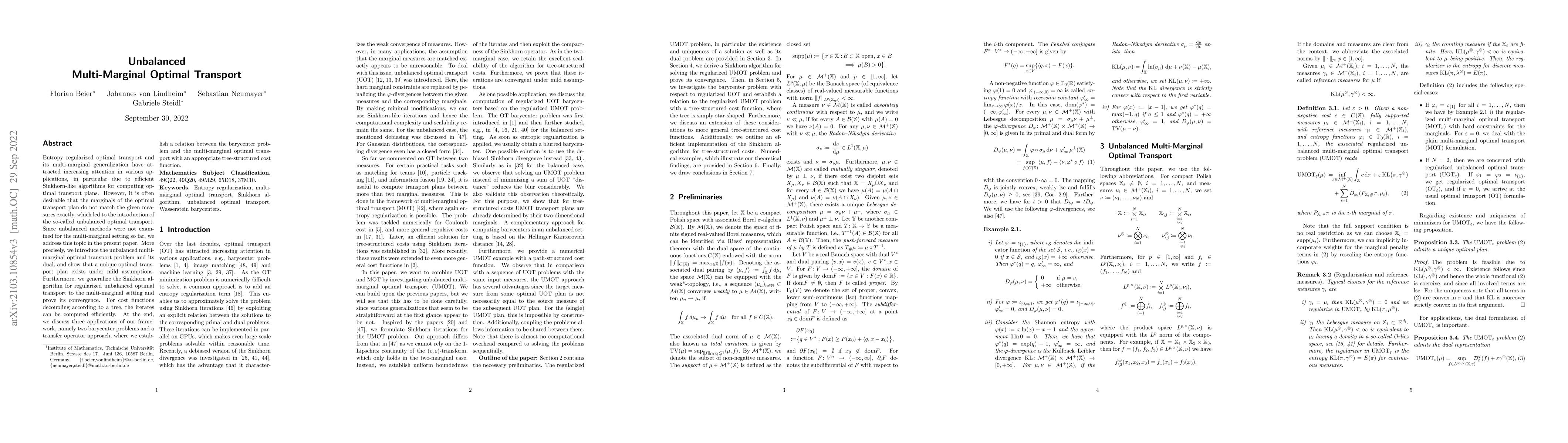 Thumbnail for Unbalanced Multi-Marginal Optimal Transport