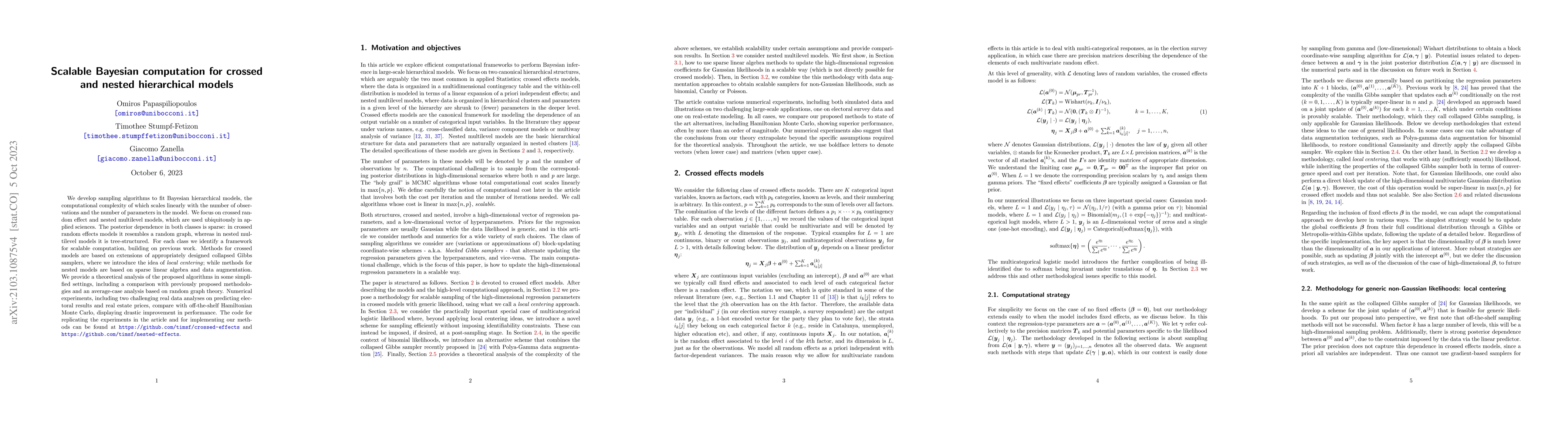 Thumbnail for Scalable Bayesian computation for crossed and nested hierarchical models
