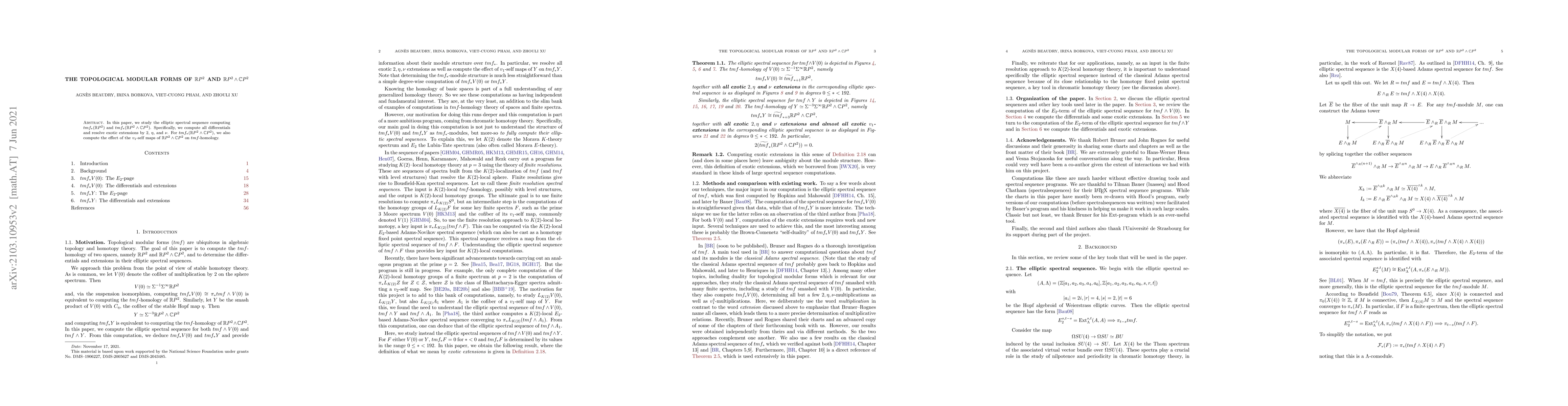 Thumbnail for The topological modular forms of $\mathbb{R}P^2$ and $\mathbb{R}P^2
  \wedge \mathbb{C}P^2$