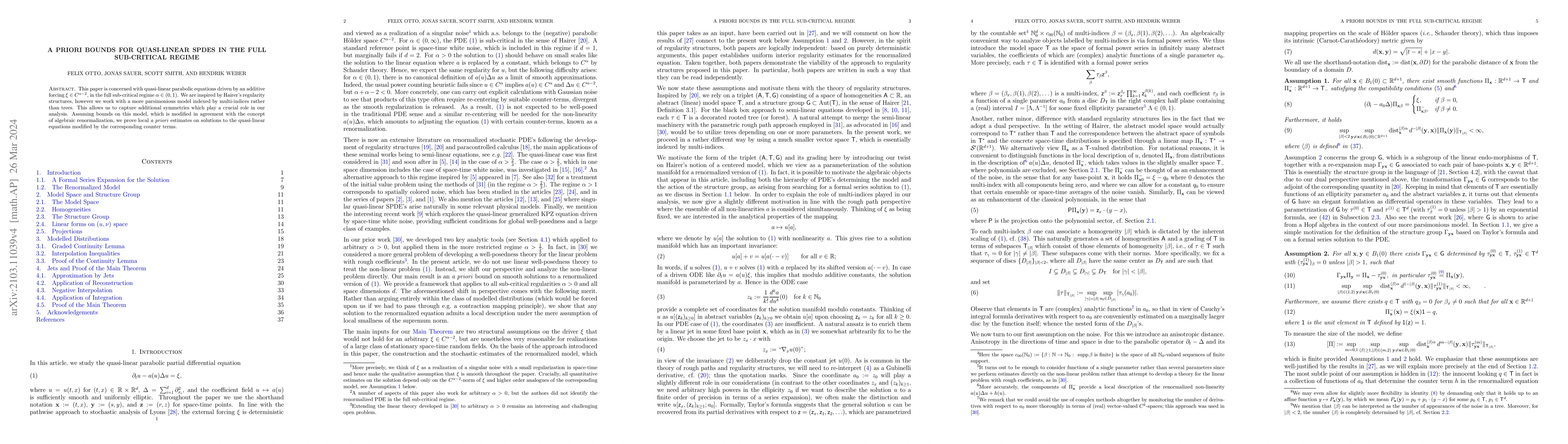 Thumbnail for A priori bounds for quasi-linear SPDEs in the full sub-critical regime