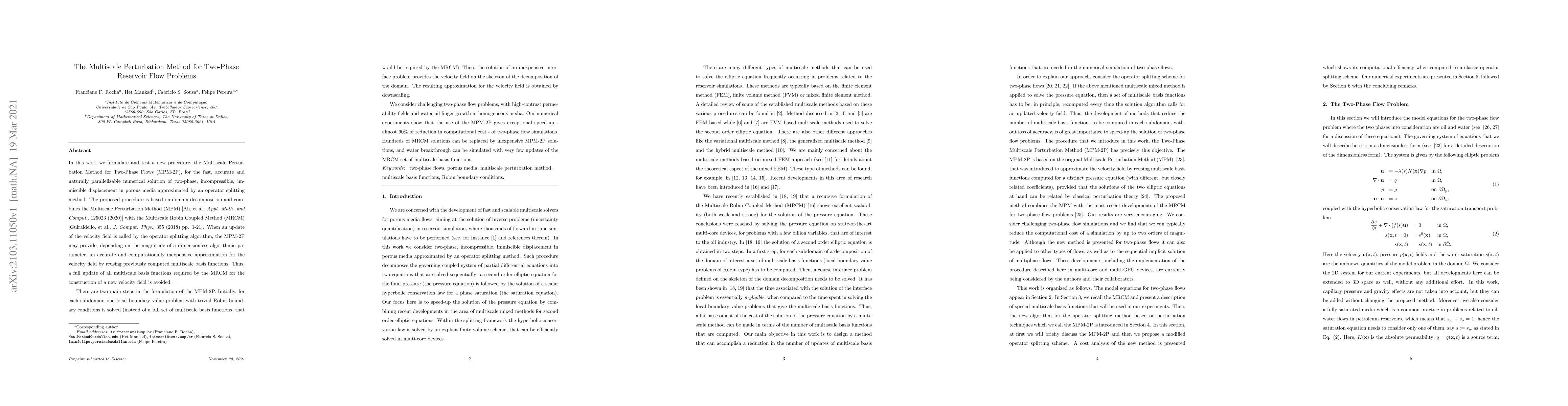 Thumbnail for The Multiscale Perturbation Method for Two-Phase Reservoir Flow Problems