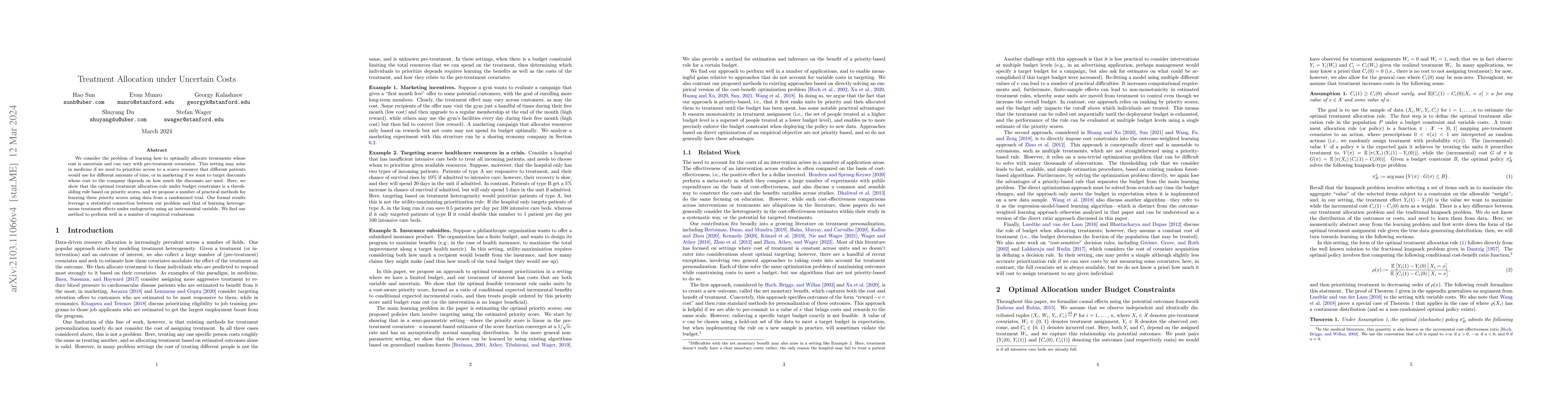 Thumbnail for Treatment Allocation under Uncertain Costs