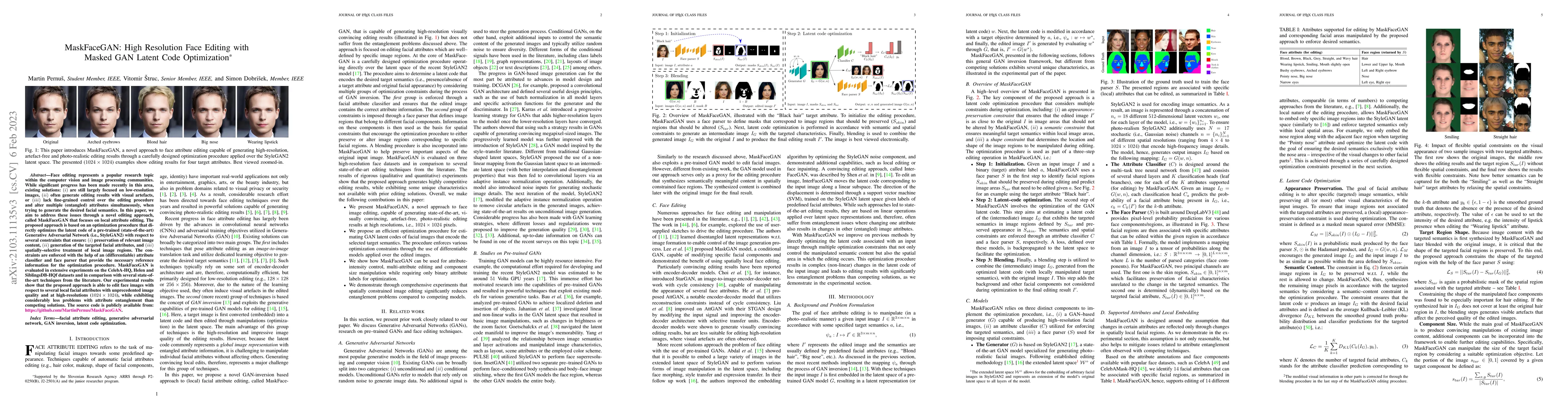 Thumbnail for High Resolution Face Editing with Masked GAN Latent Code Optimization