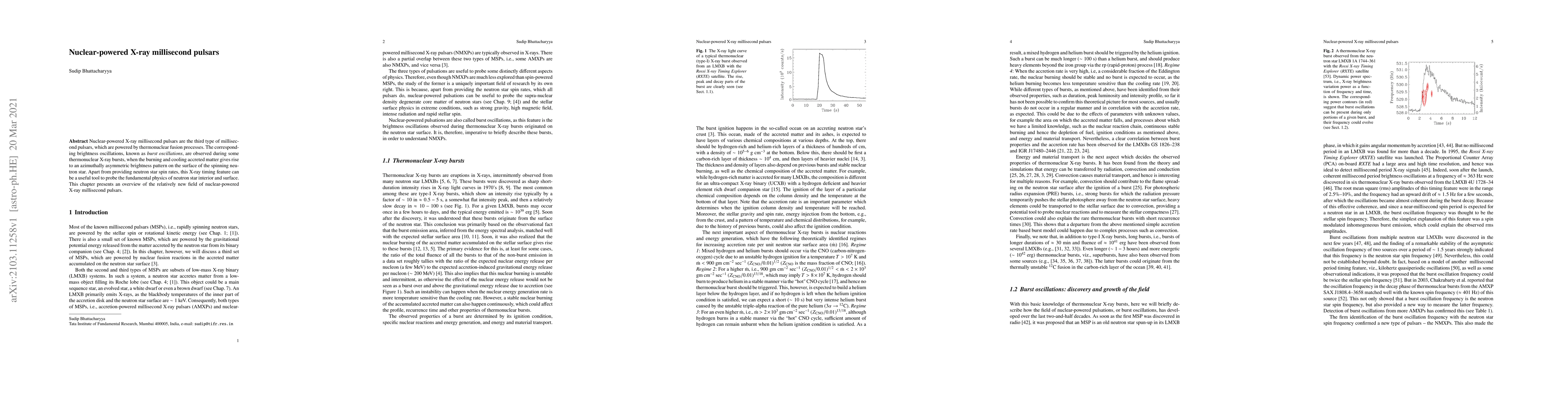 Thumbnail for Nuclear-powered X-ray millisecond pulsars