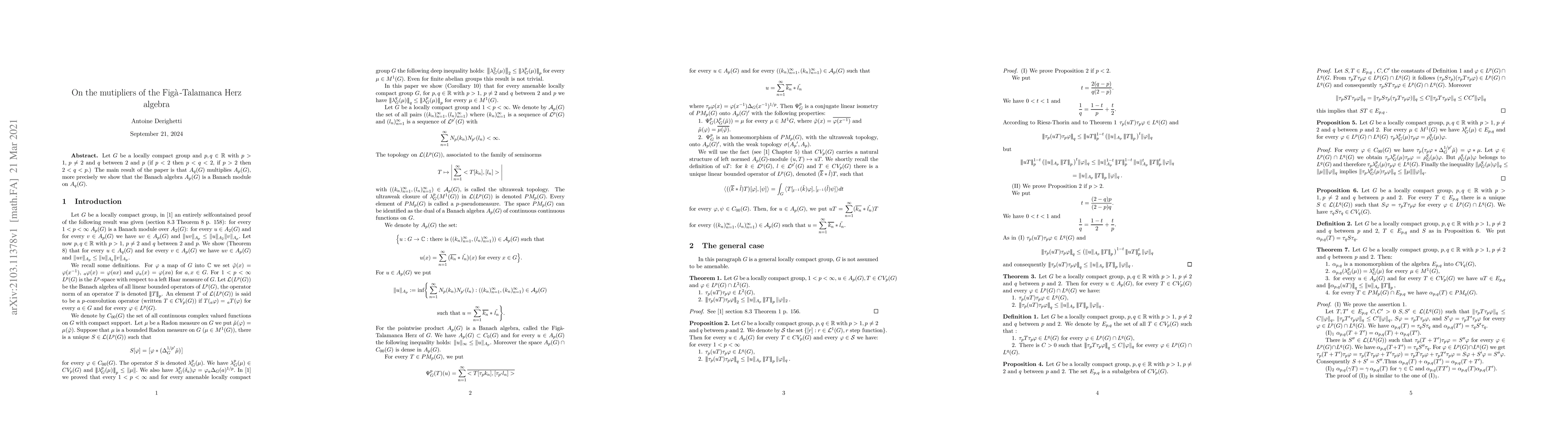 Thumbnail for On the multipliers of the Figa-Talamanca Herz algebra