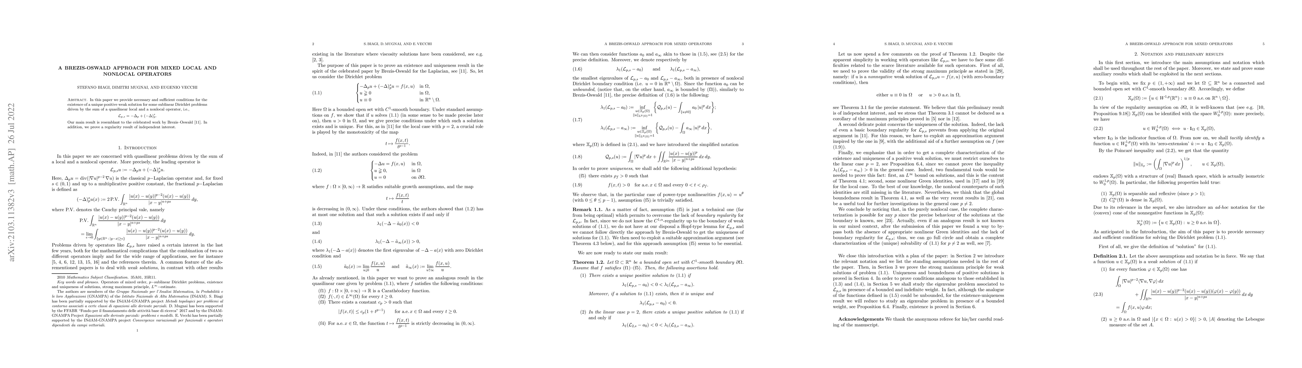 Thumbnail for A Brezis-Oswald approach for mixed local and nonlocal operators