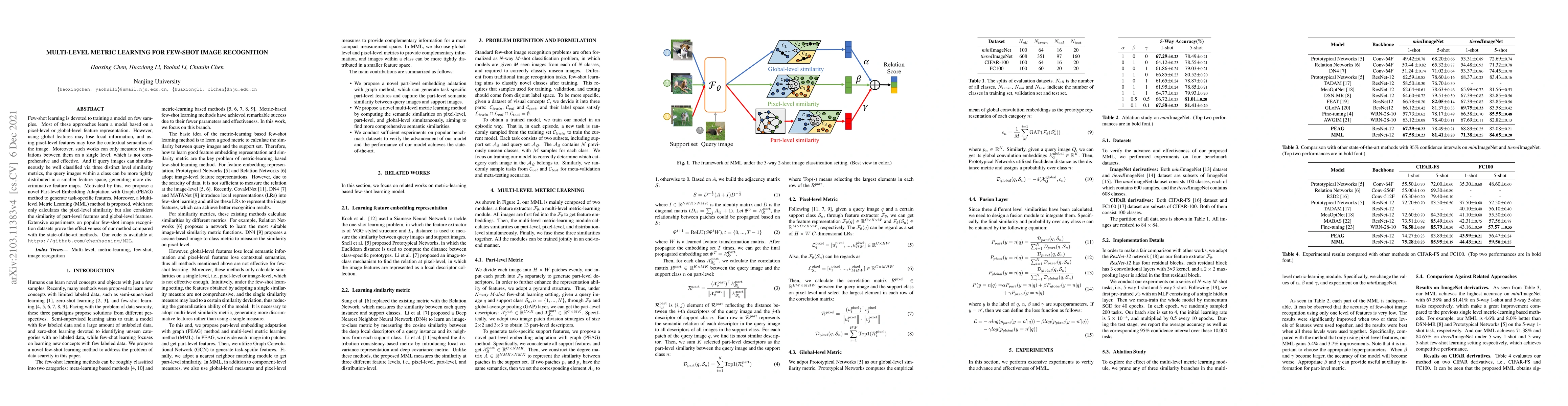 Thumbnail for Multi-level Metric Learning for Few-shot Image Recognition