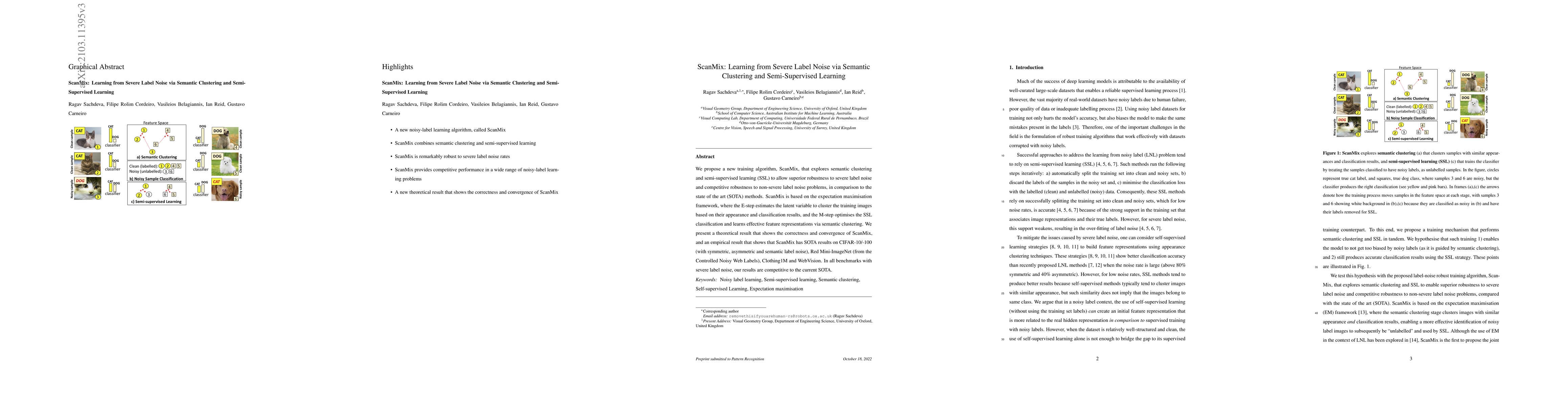 Thumbnail for ScanMix: Learning from Severe Label Noise via Semantic Clustering and
  Semi-Supervised Learning