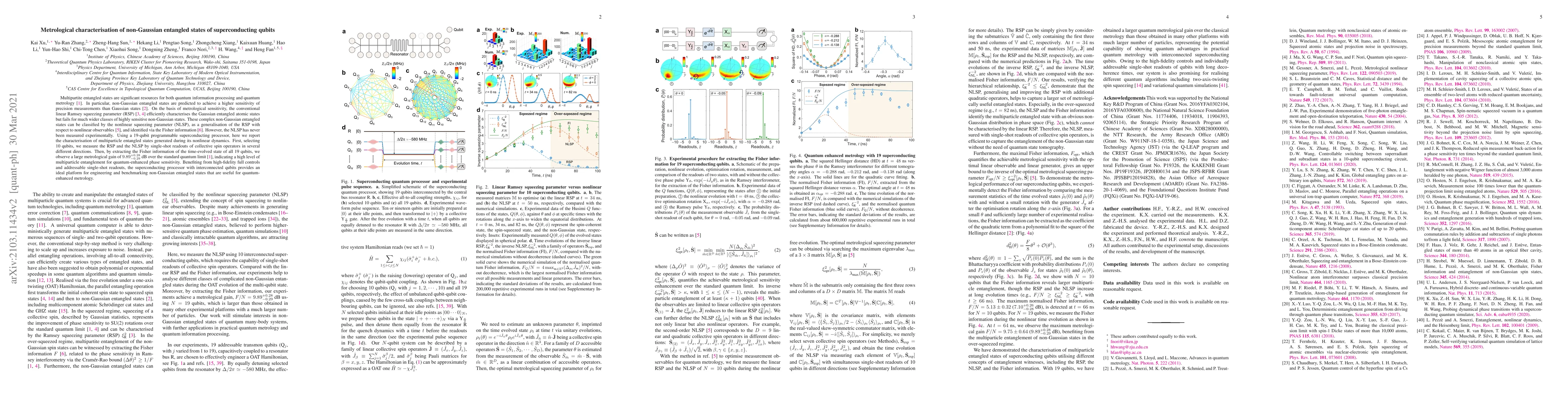 Thumbnail for Metrological characterisation of non-Gaussian entangled states of
  superconducting qubits