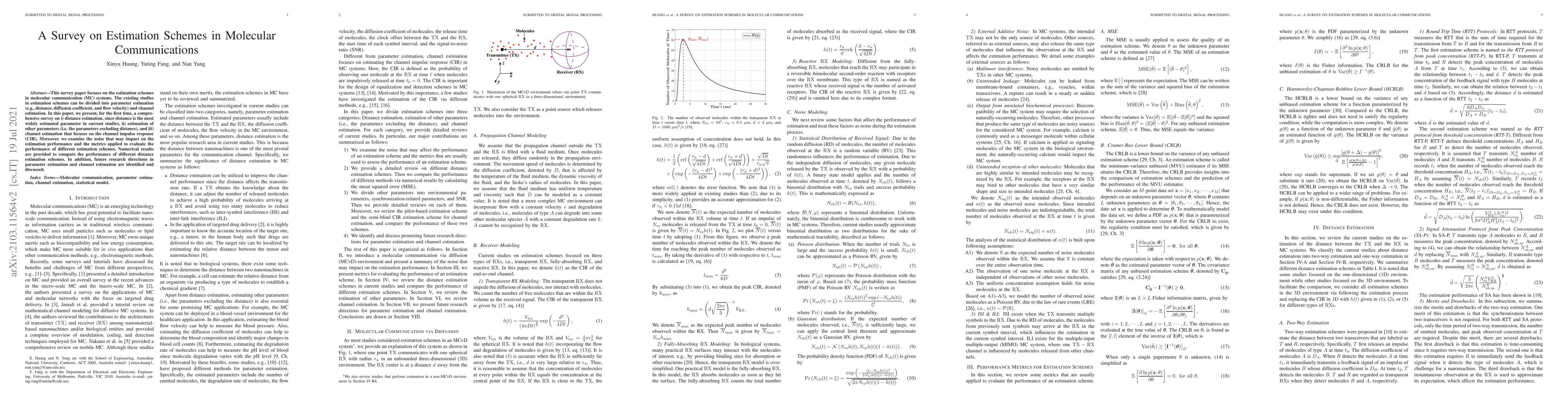 Thumbnail for A Survey on Estimation Schemes in Molecular Communications