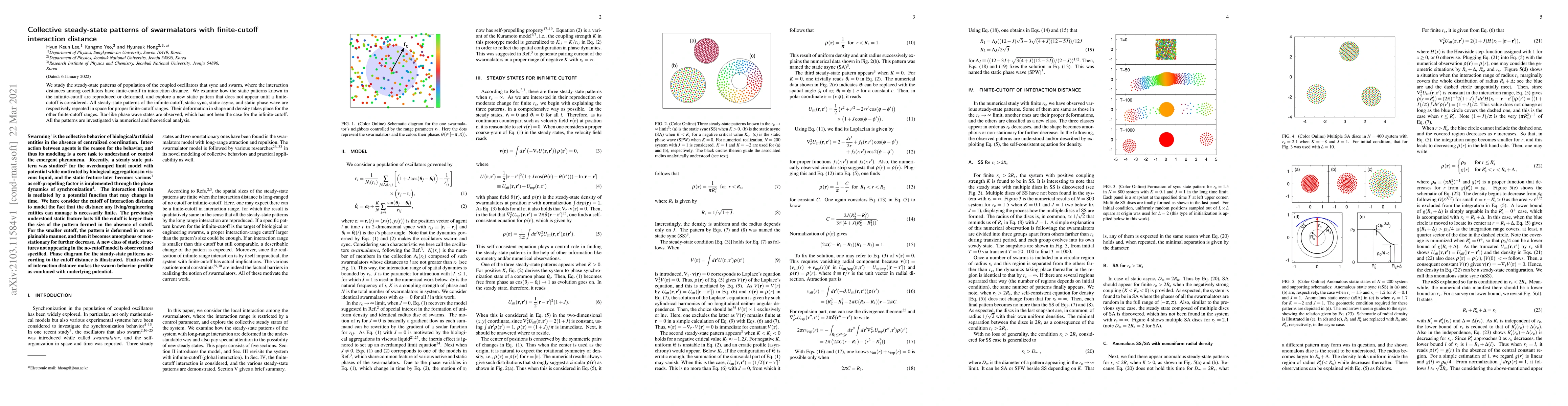 Thumbnail for Collective steady-state patterns of swarmalators with finite-cutoff
  interaction distance