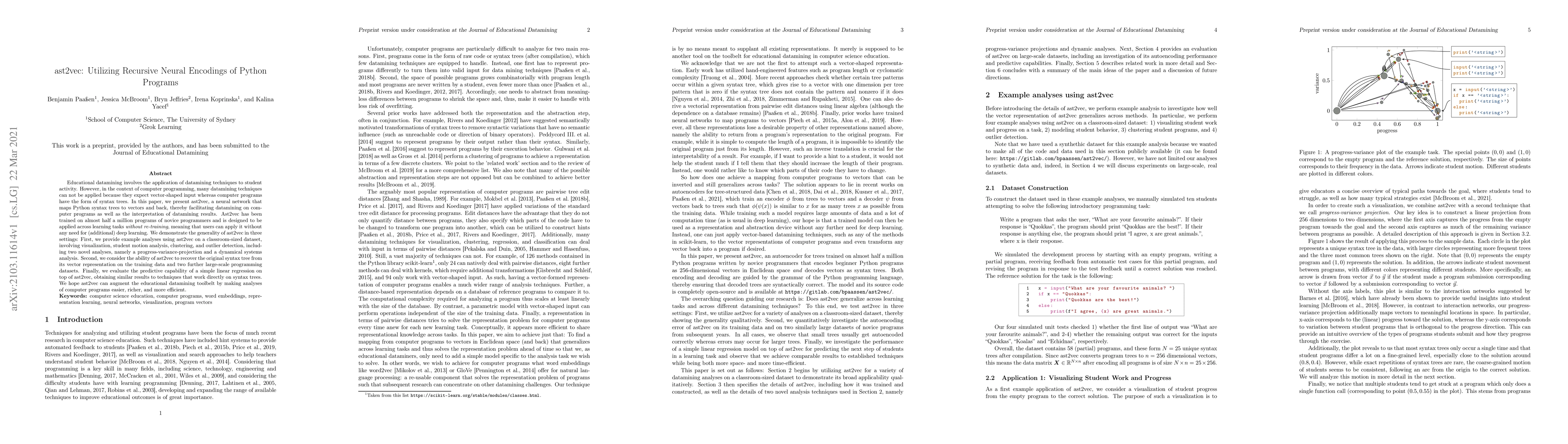 Thumbnail for ast2vec: Utilizing Recursive Neural Encodings of Python Programs
