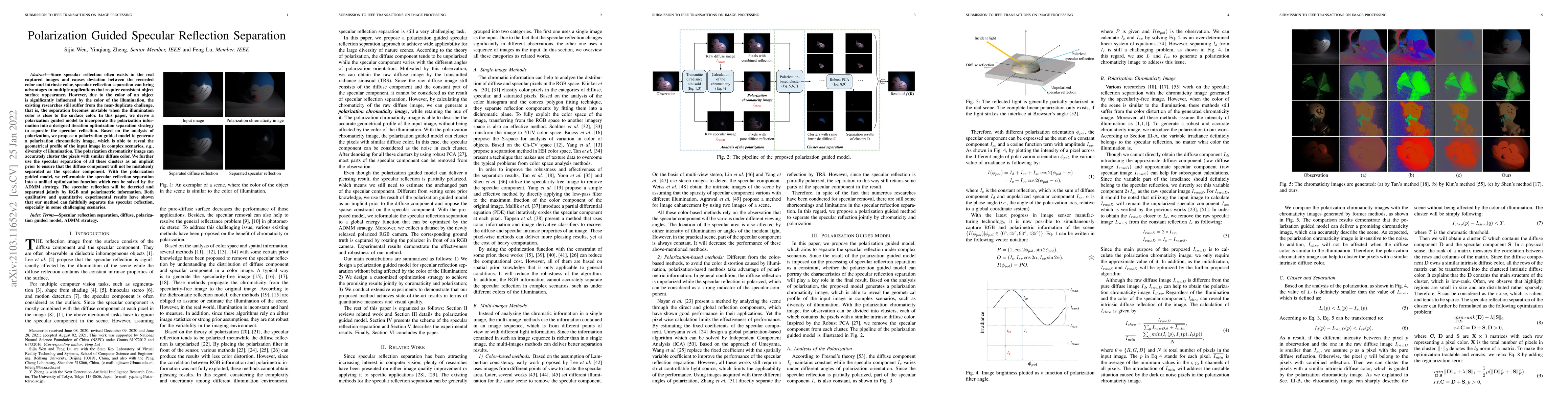 Thumbnail for Polarization Guided Specular Reflection Separation
