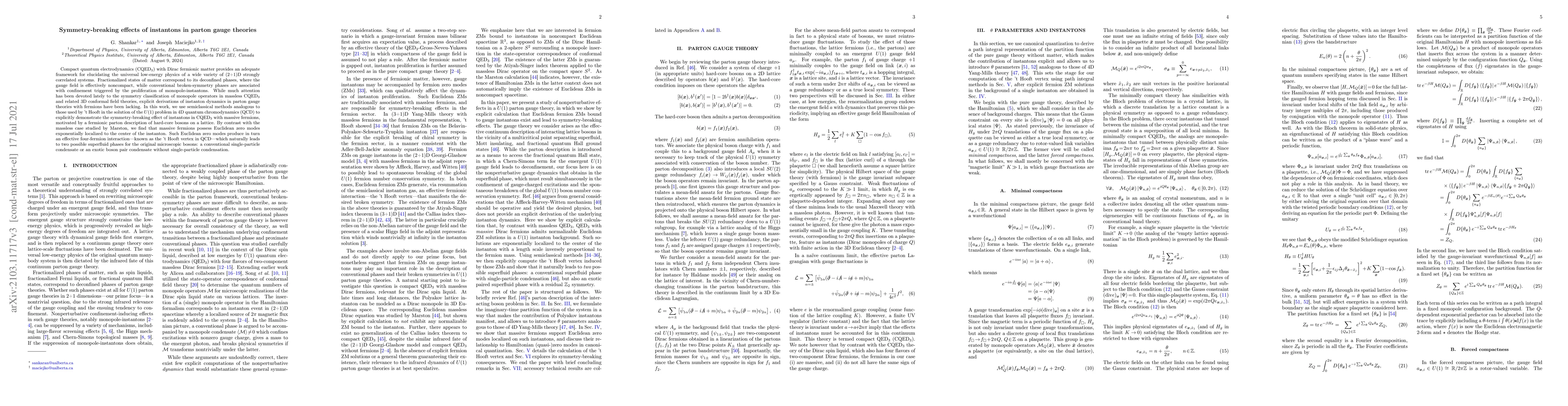 Thumbnail for Symmetry-breaking effects of instantons in parton gauge theories