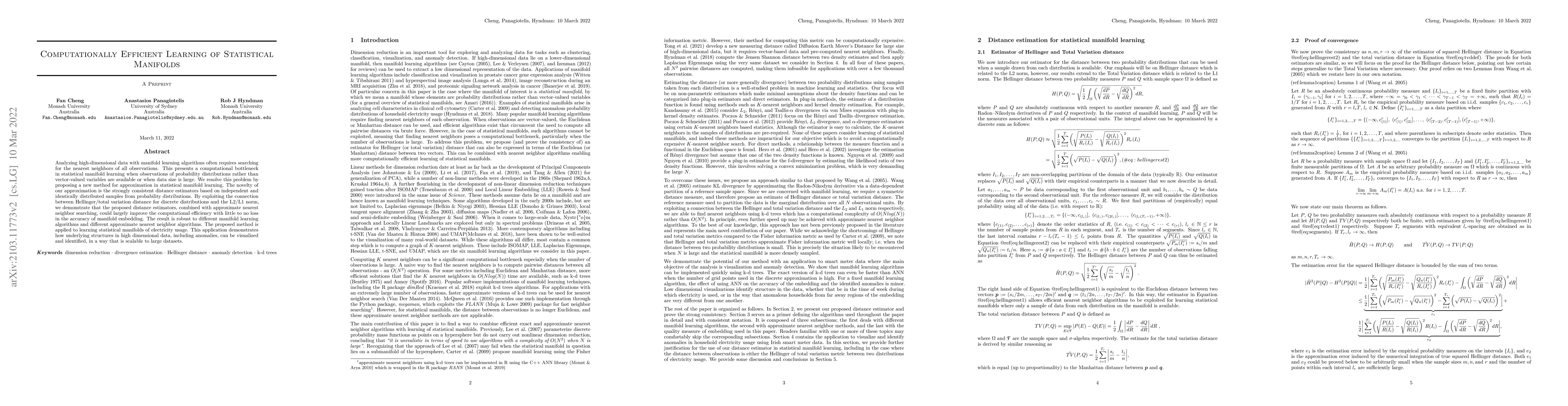 Thumbnail for Computationally Efficient Learning of Statistical Manifolds