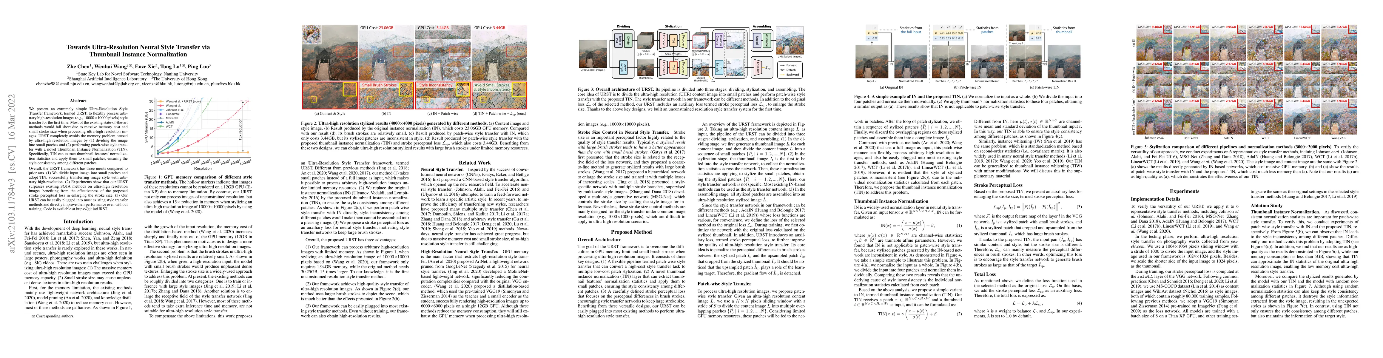 Thumbnail for Towards Ultra-Resolution Neural Style Transfer via Thumbnail Instance
  Normalization
