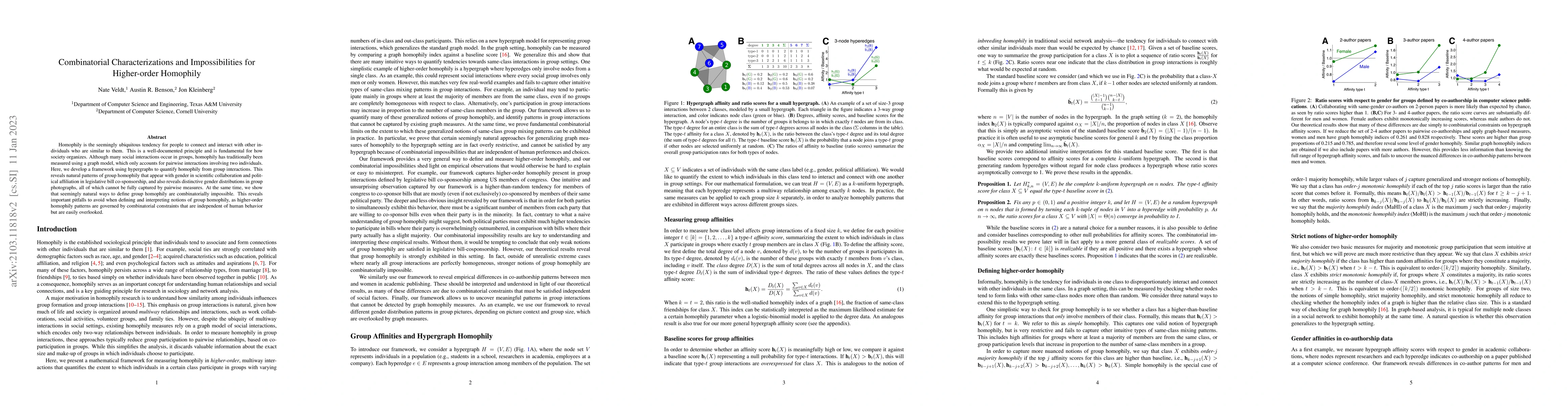 Thumbnail for Combinatorial Characterizations and Impossibilities for Higher-order
  Homophily