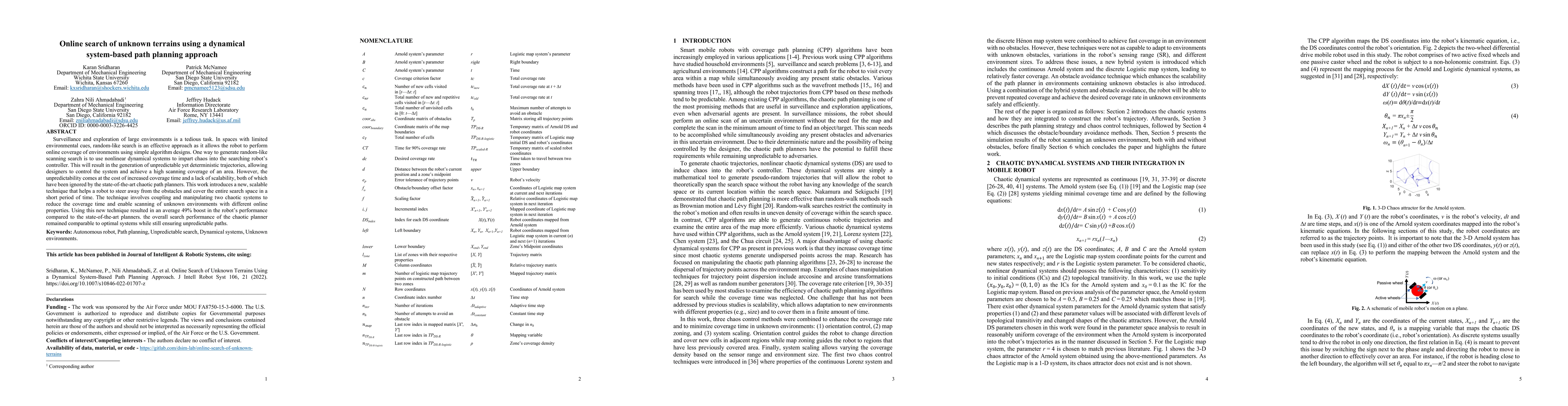Thumbnail for Online search of unknown terrains using a dynamical system-based path
  planning approach