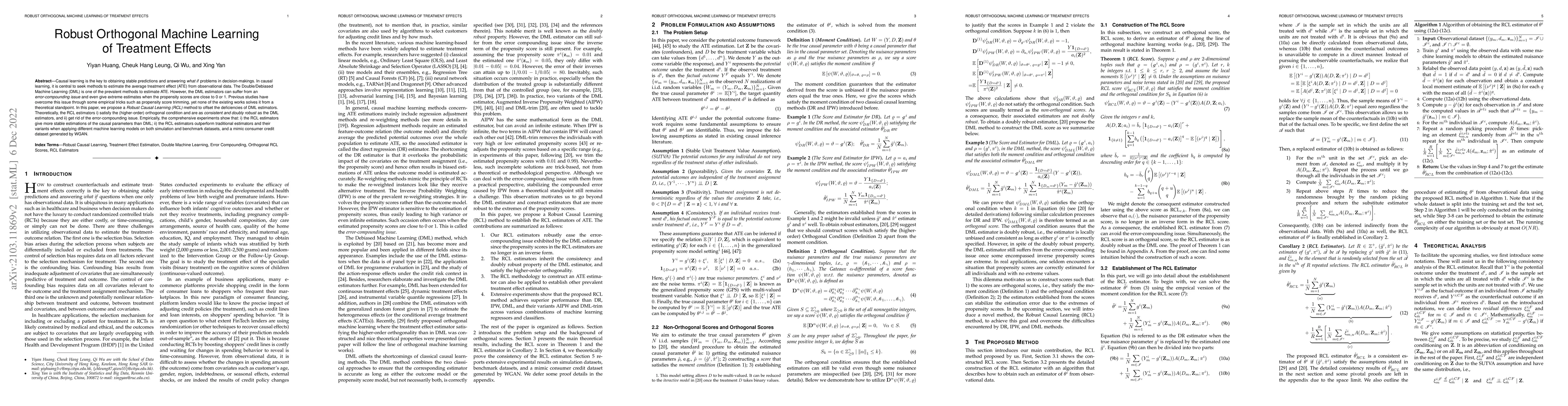 Thumbnail for Robust Orthogonal Machine Learning of Treatment Effects