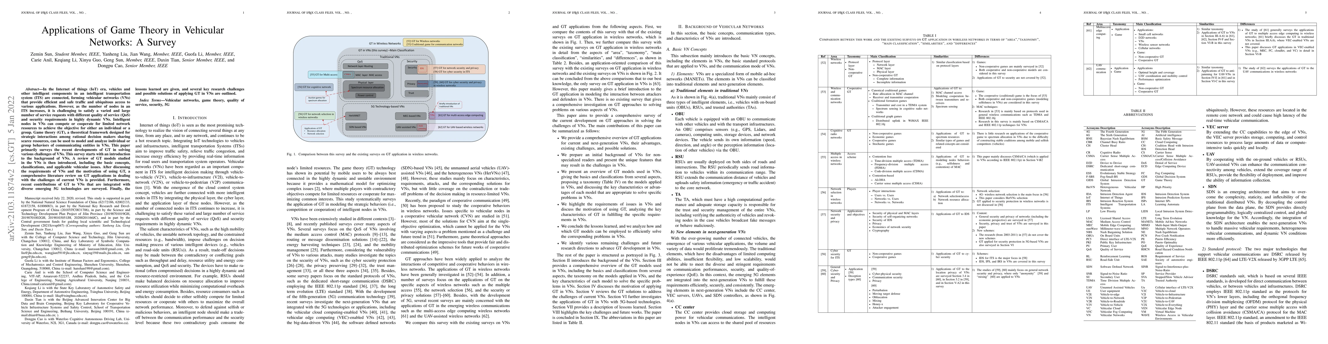 Thumbnail for Applications of Game Theory in Vehicular Networks: A Survey