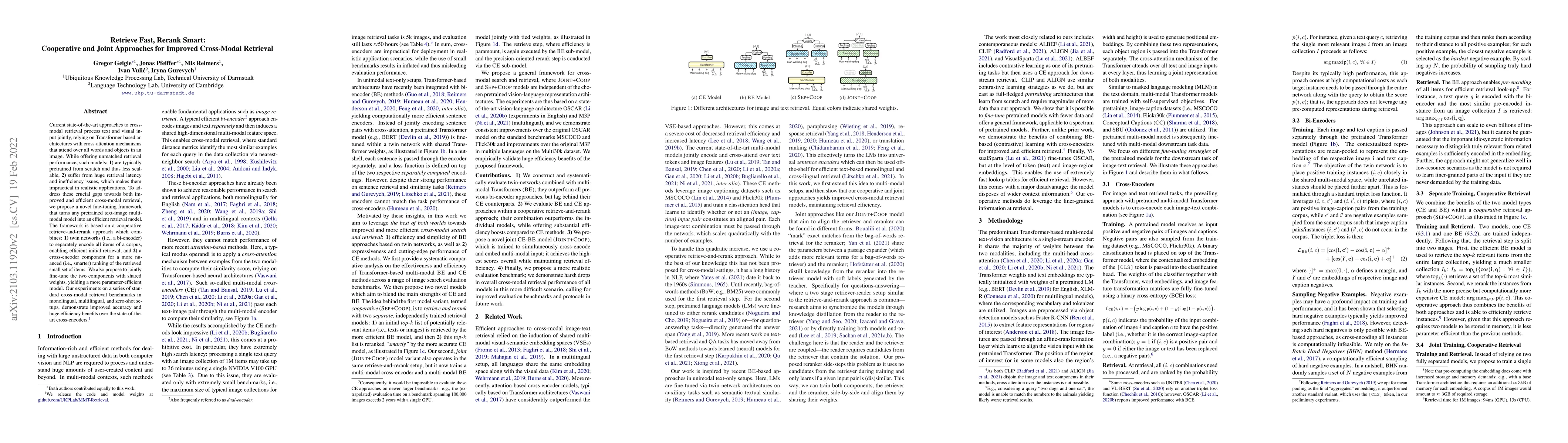 Thumbnail for Retrieve Fast, Rerank Smart: Cooperative and Joint Approaches for
  Improved Cross-Modal Retrieval