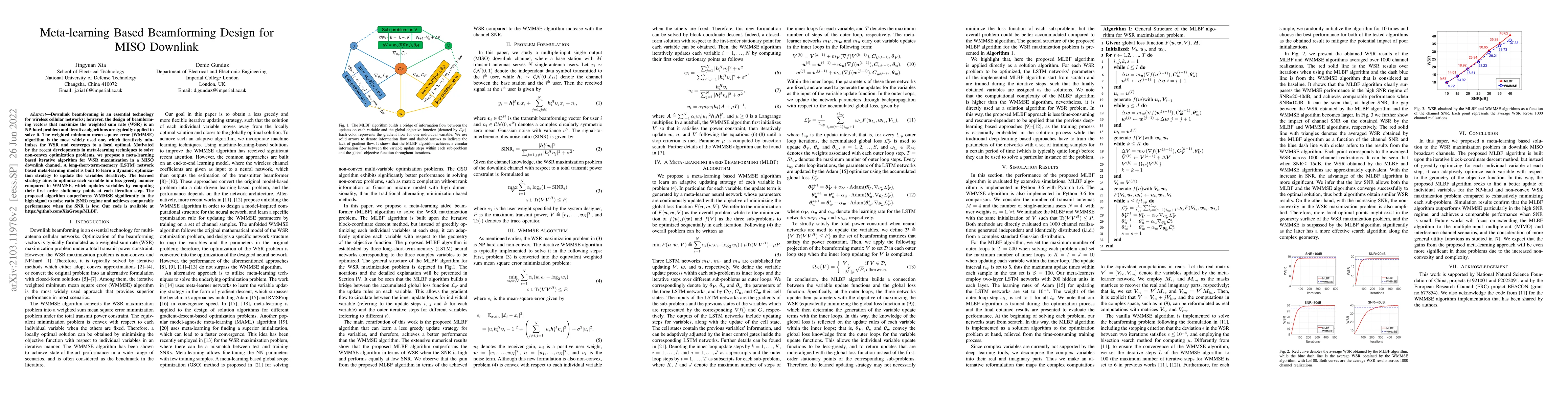 Thumbnail for Meta-learning Based Beamforming Design for MISO Downlink