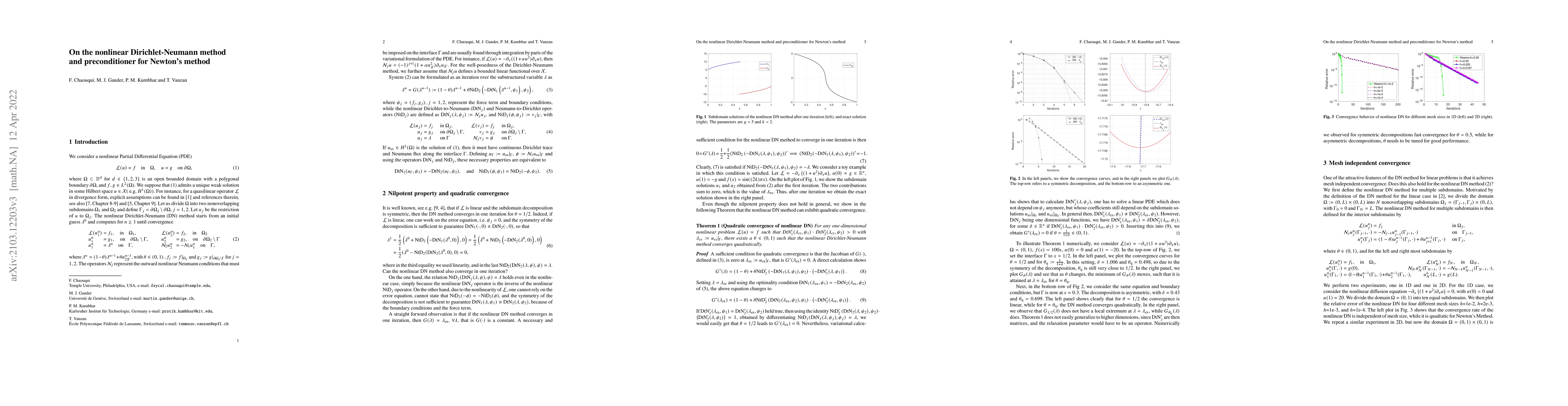 Thumbnail for On the nonlinear Dirichlet-Neumann method and preconditioner for
  Newton's method