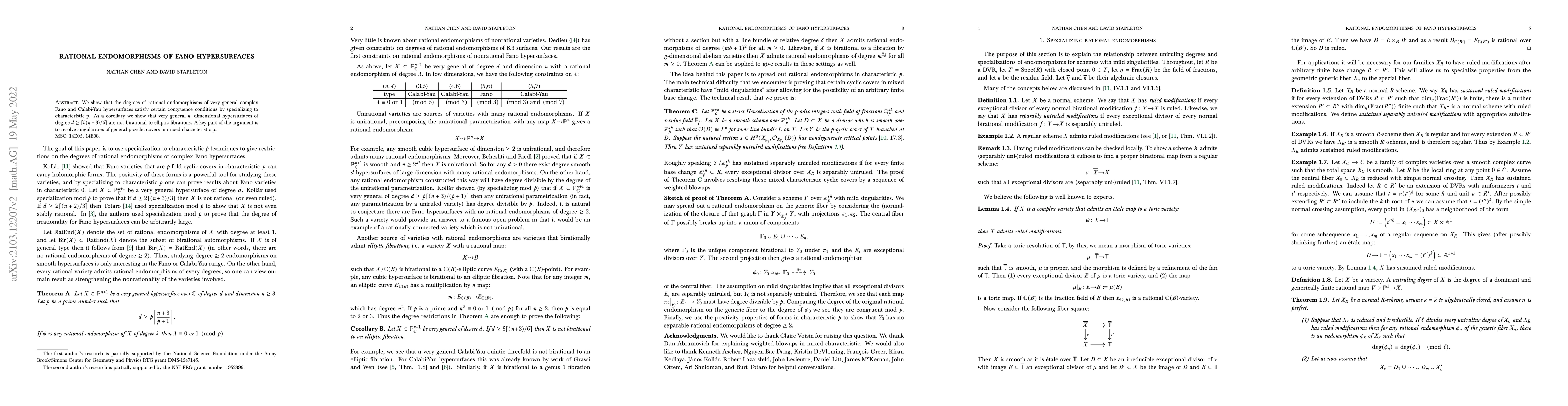 Thumbnail for Rational endomorphisms of Fano hypersurfaces