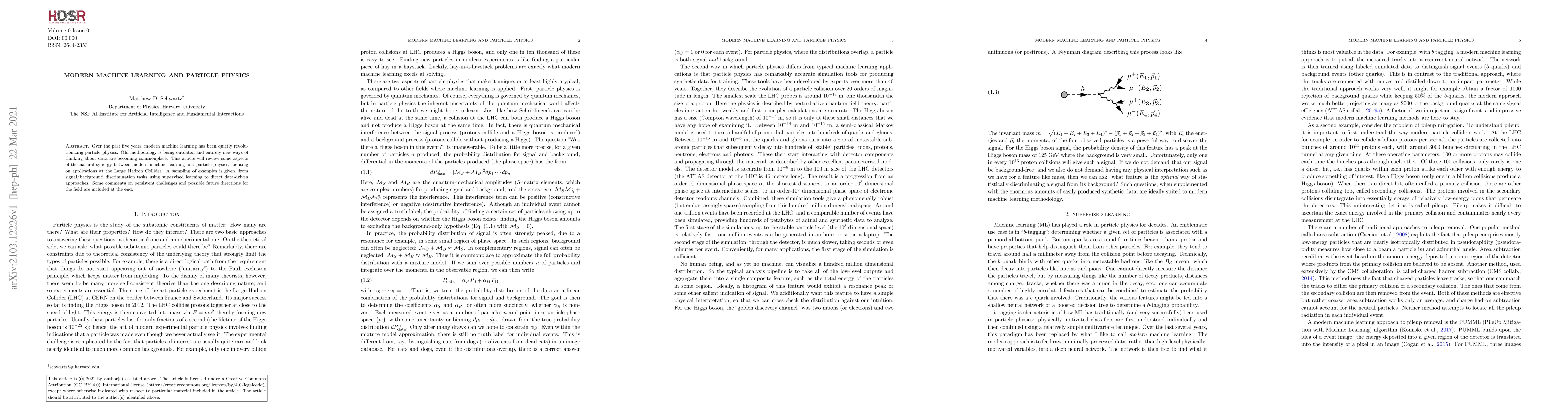 Thumbnail for Modern Machine Learning and Particle Physics