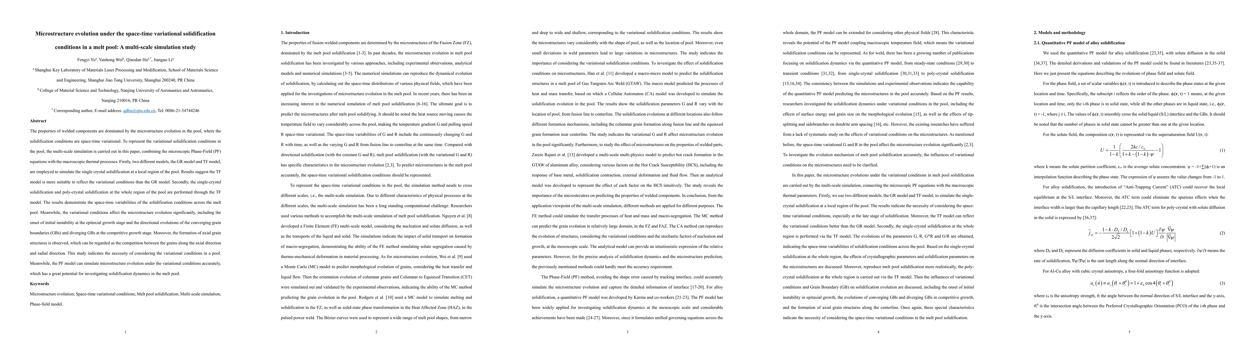 Thumbnail for Microstructure evolution under the space-time variational solidification
  conditions in a melt pool: A multi-scale simulation study