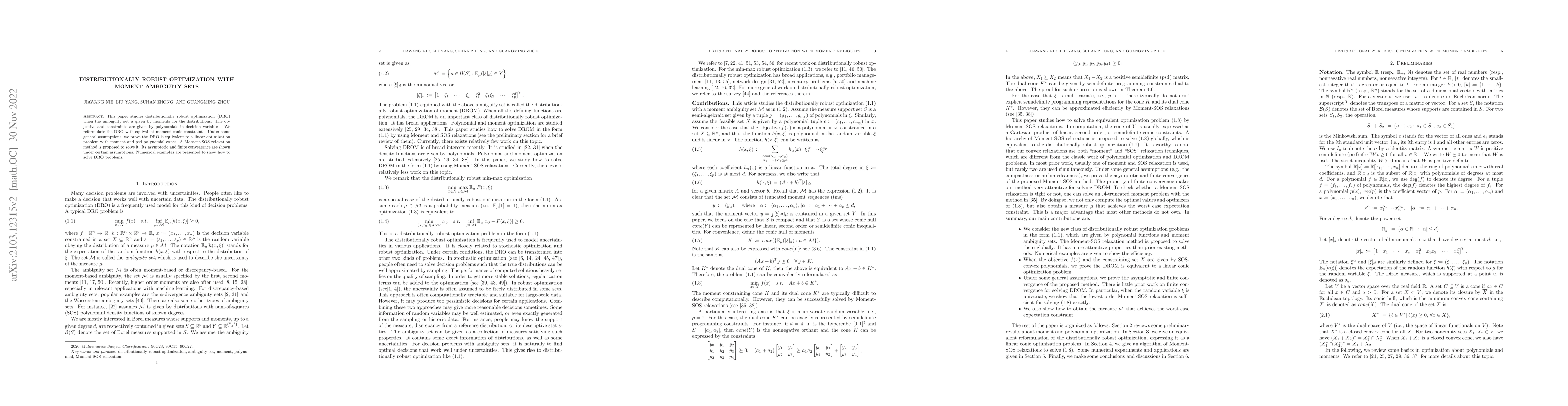 Thumbnail for Distributionally Robust Optimization with Moment Ambiguity Sets