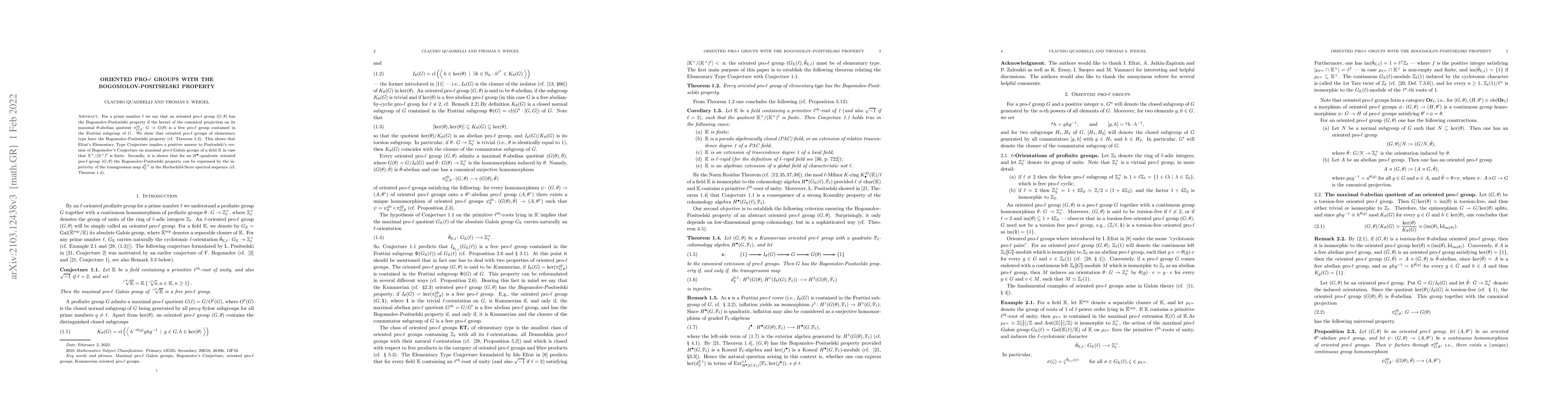Thumbnail for Oriented pro-$\ell$ groups with the Bogomolov-Positselski property