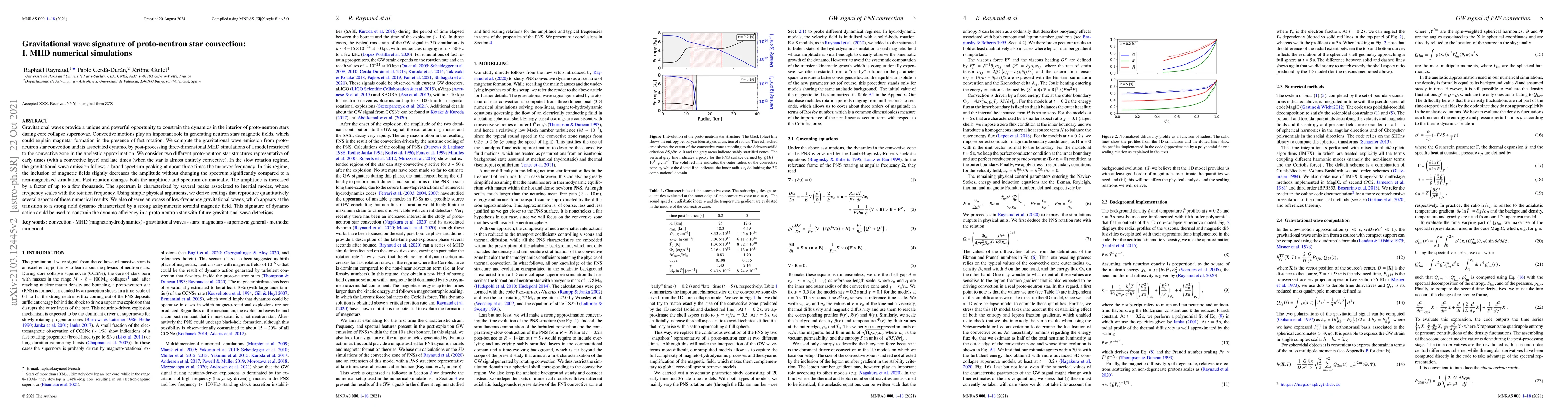 Thumbnail for Gravitational wave signature of proto-neutron star convection: I. MHD
  numerical simulations