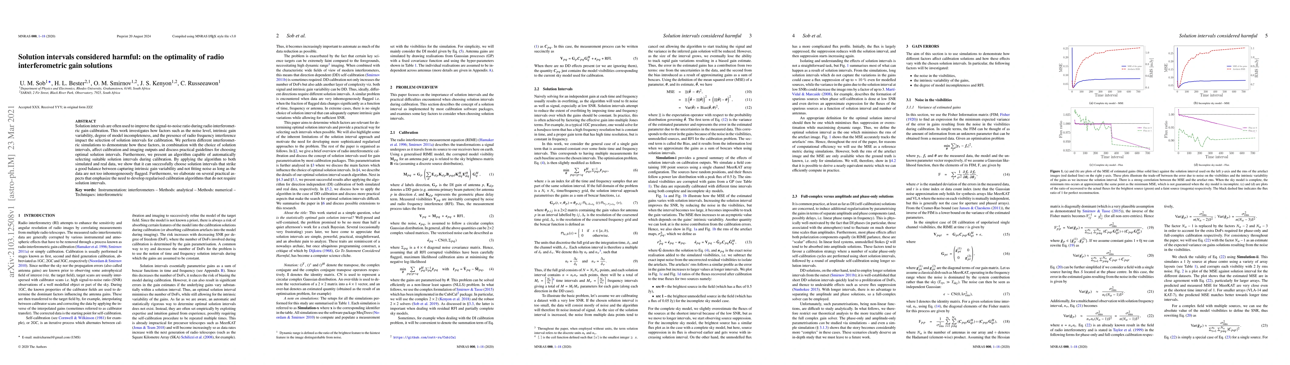 Thumbnail for Solution intervals considered harmful: on the optimality of radio
  interferometric gain solutions